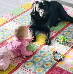 Baby und Hund - unzertrennlich